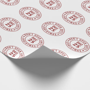 Papel De Regalo Sello moderno NO abrir hasta Navidad