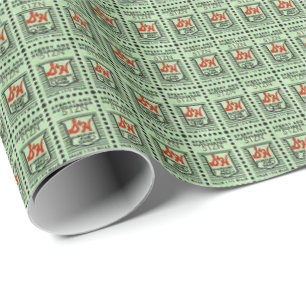 Papel De Regalo Sellos verdes de intercambio