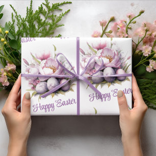 Papel De Regalo Semana Santa Huevos de Pascua y Peonies Pascua