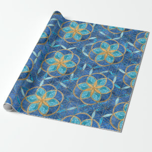 Papel De Regalo Semilla de vida en el patrón de flor de vida - Bl