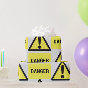 Papel De Regalo Señal de advertencia de peligro triángulo amarillo
