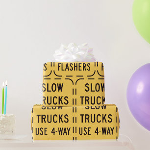 Papel De Regalo Señal de carretera de camiones lentos