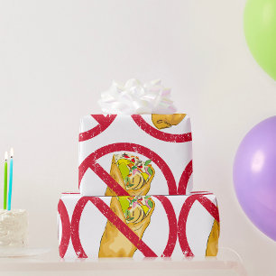 Papel De Regalo Señal de No se Permiten Burritos Humorística Prohi