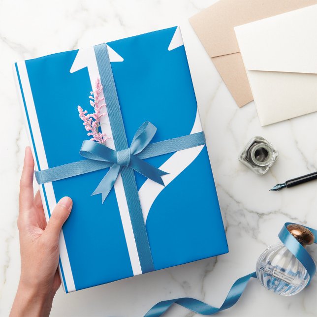 Papel De Regalo Señal de Tráfico Azul Dos Flechas Rectas (Subido por el creador)
