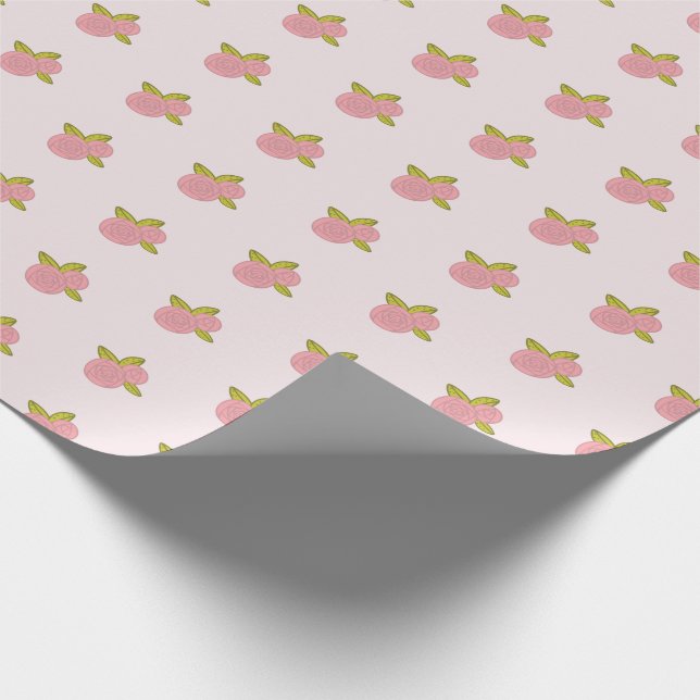 Papel De Regalo Sencilla Cubierta Floral Pink Rose Pattern Ditsy (Esquina)