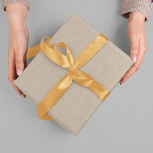 Papel De Regalo Sencilla textura de hongo de lino beige