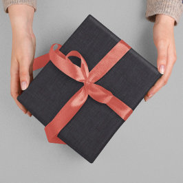 Papel De Regalo Sencilla textura negra de lino beige