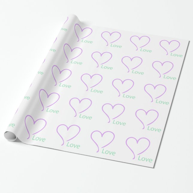 Papel De Regalo Sencillo corazón y amor (Desenrollado)