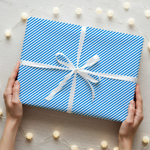 Papel De Regalo Sencillo elegante estriado patrón estriado azul bl