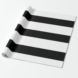 Papel De Regalo Sencillo elegante franjas blancas negras simples