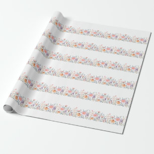 Papel De Regalo Sencillo Jardín Floral Aquarela Baby Shower