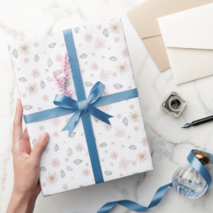 Papel De Regalo Sencillo patrón botánico floral elegante