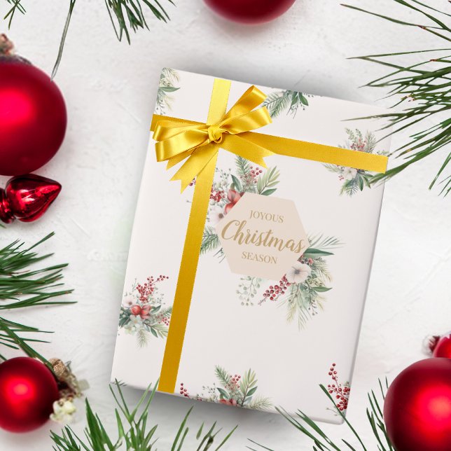 Papel De Regalo Sencillo saludo Personalizado botánico de acuarela (Subido por el creador)