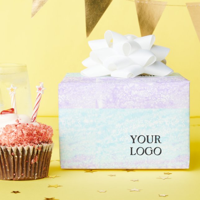 Papel De Regalo Sencillo y elegante logo personalizado aquí compañ (Fiesta de cumpleaños )