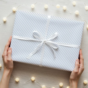 Papel De Regalo Sencillo y elegante patrón estriado Blanco gris