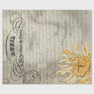 Papel De Regalo Señora floral Decoupage Poster