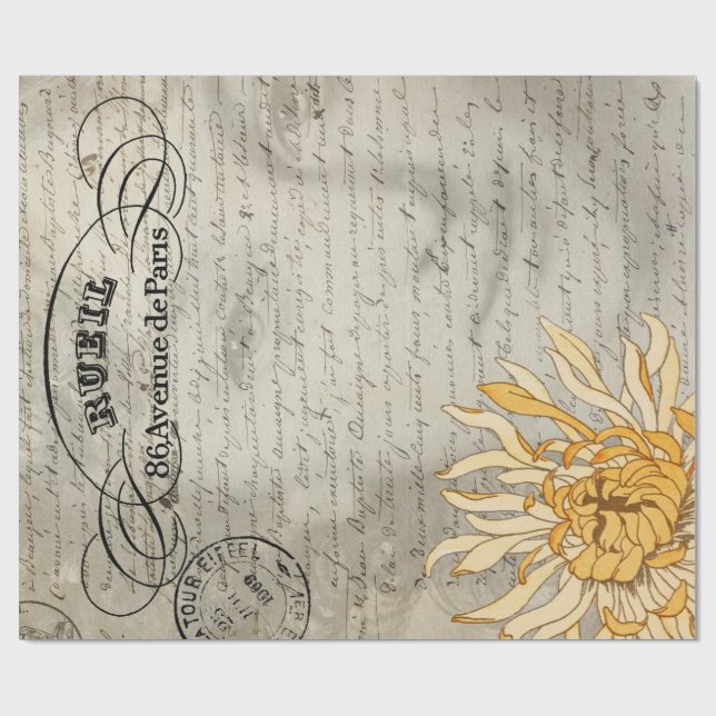 Papel De Regalo Señora floral Decoupage Poster (Superficie plana)