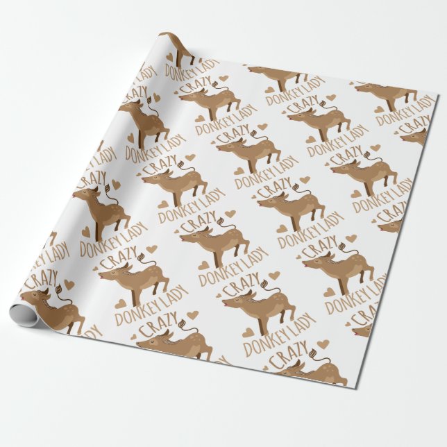 Papel De Regalo señora loca del burro (Desenrollado)