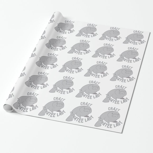 Papel De Regalo Señora loca del Manatee (Desenrollado)