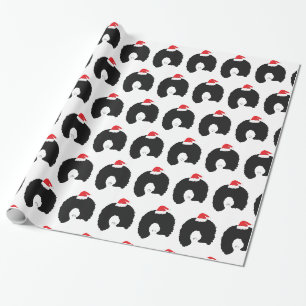 Papel De Regalo Señora Santa con pelo Afro
