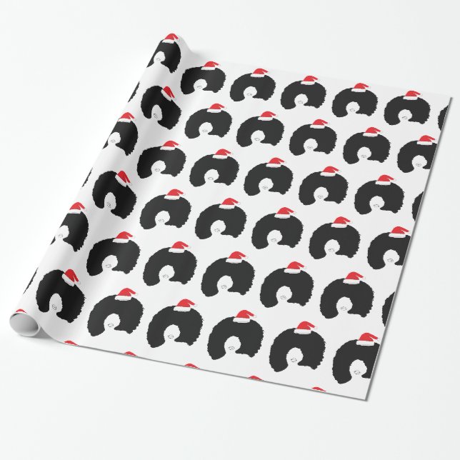 Papel De Regalo Señora Santa con pelo Afro (Desenrollado)