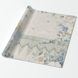 Papel De Regalo Señora Victoriana Vintage Shabby Chic con Flores