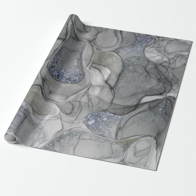 Papel De Regalo Sensaciones de mareo de plata gris (Desenrollado)