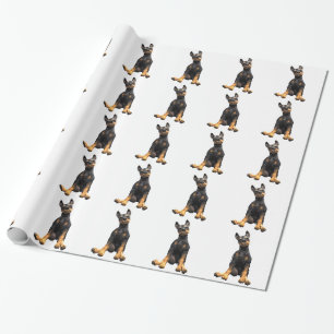 Papel De Regalo Sentada del perrito del Pinscher del Doberman