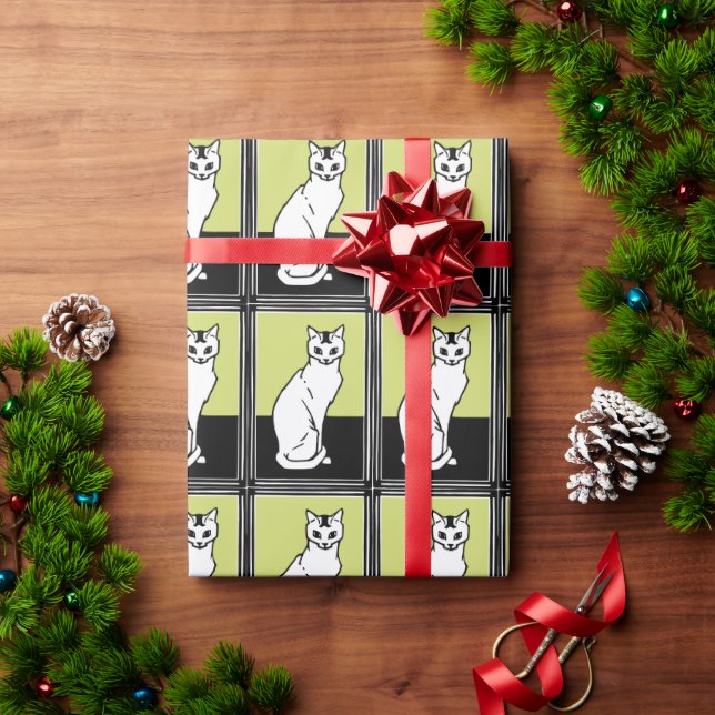 Papel De Regalo Sentando al gato Julie de Graag Art Nouveau (Regalo de vacaciones)