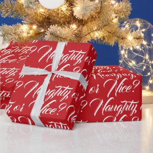 Papel De Regalo Sentido guión elegante rojo blanco travieso