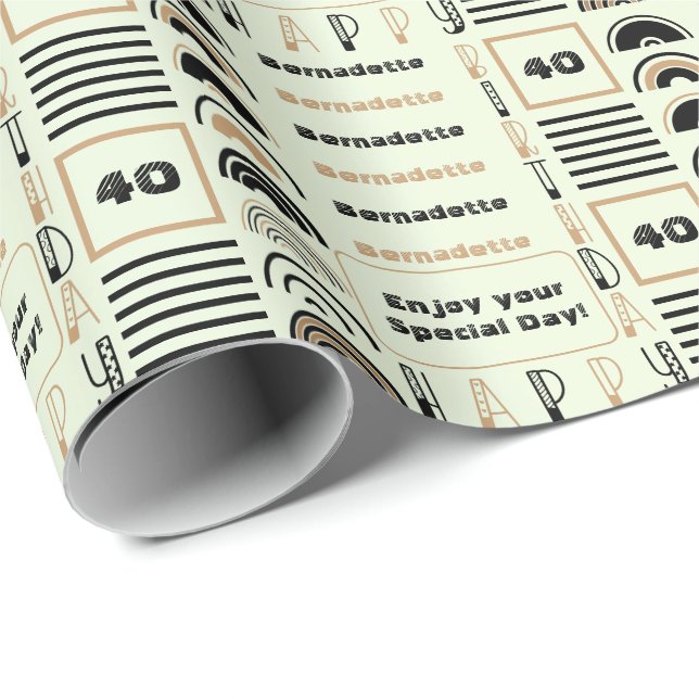 Papel De Regalo Sentimiento de la edad del nombre Retro Marrón arc (Esquina del rollo)