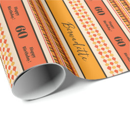 Papel De Regalo Sentimiento por edad Étnica Bohemia Naranja Rojo