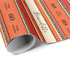 Papel De Regalo Sentimiento por edad Étnica Bohemia Naranja Rojo