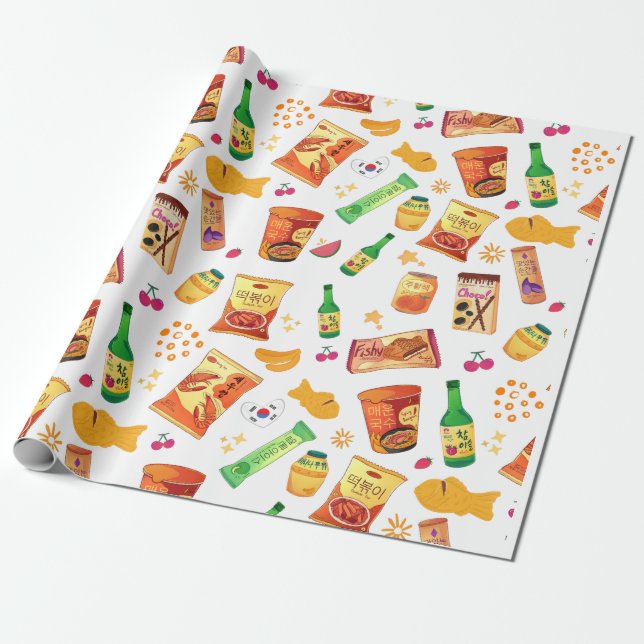 Papel De Regalo SEOULFOOD Kawaii (Desenrollado)