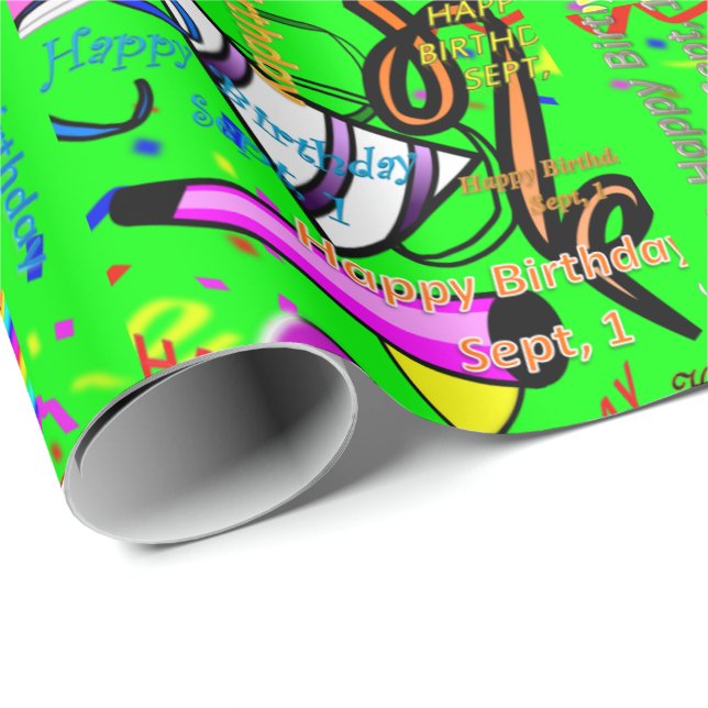 Papel De Regalo sep. 1 cumpleaños de niños (Esquina del rollo)