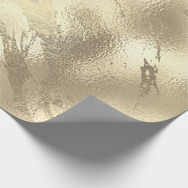 Papel De Regalo Sepia Gold Stroke Marble Shiny Glam Resumen VIP (Esquina)