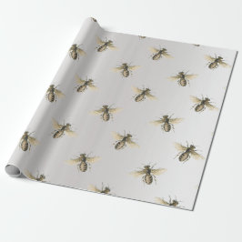 Papel De Regalo Sepia gris bronce metálica de miel de abeja de rei