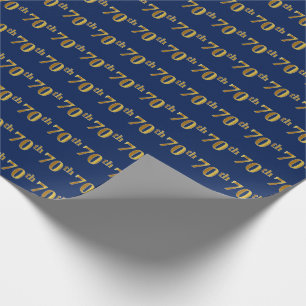 Papel De Regalo Septuagésimo) acontecimiento azul, falso del oro