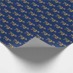 Papel De Regalo Septuagésimo) acontecimiento azul, falso del oro