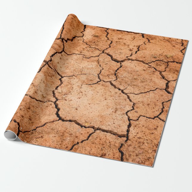 Papel De Regalo Sequedad del suelo de sequía de la Tierra (Desenrollado)