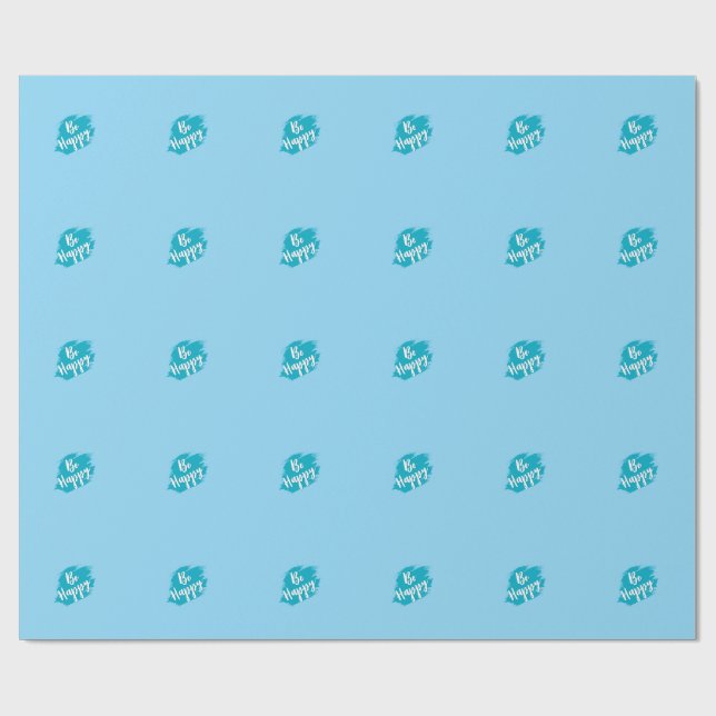Papel De Regalo ser feliz texto (Superficie plana)