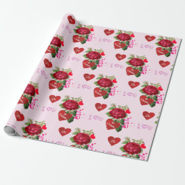 Papel De Regalo Ser Mi San Valentín Rosas Rojas Fiesta