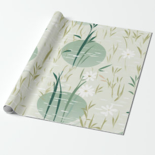 Papel De Regalo Serena Flor de Bambú Asiática (10)