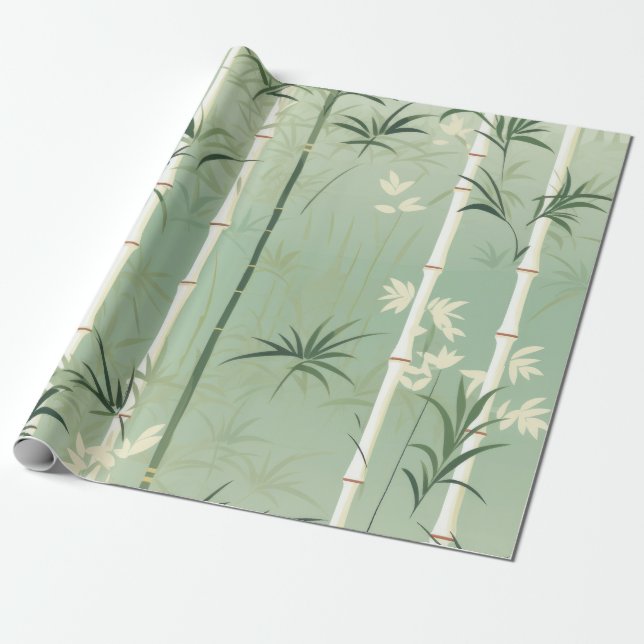 Papel De Regalo Serena Flor de Bambú Asiática  (2) (Desenrollado)