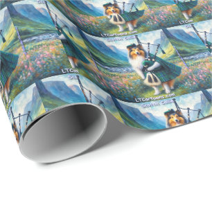 Papel De Regalo Serenata de Collie Escocés – Gaitas y Caprichos de
