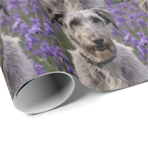 Papel De Regalo Serene Majesty: Lobo sentado en un iris morado