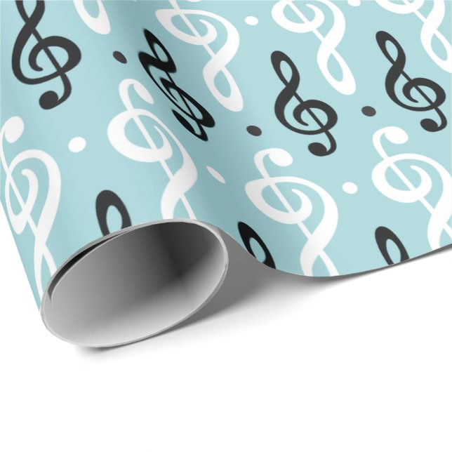 Papel De Regalo Serene Melodies Treble Clef (Esquina del rollo)