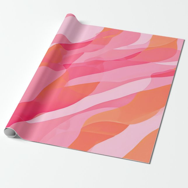 Papel De Regalo Serene Stripes: Pastel Line Art (Desenrollado)