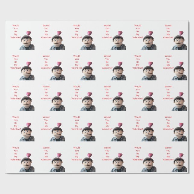 Papel De Regalo ¿Serías mi San Valentín? (Superficie plana)
