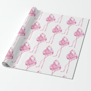 Papel De Regalo Serie Flamingo Tierno Diseño 3